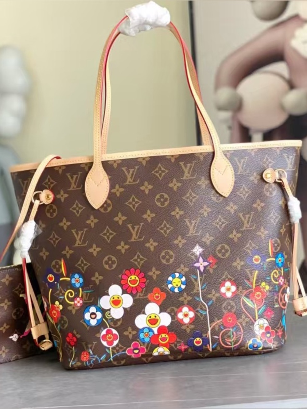 Louis Vuttion Brown Monogram Floral Canvas Tote